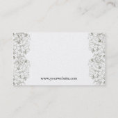 金ゴールドの背景のスケッチの名刺のユリのつる植物 名刺 (裏面)