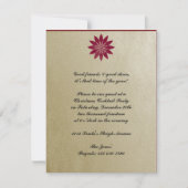 金ゴールドの背景のモダンで赤いポインセチアの花 招待状 (正面)