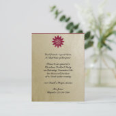 金ゴールドの背景のモダンで赤いポインセチアの花 招待状 (スタンド正面)