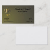 金ゴールドの背景の心理学の記号 名刺 (正面/裏面)