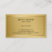 金ゴールドの背景（枠） 名刺 (裏面)