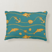 金ゴールドの航海のなパターン アクセントクッション (裏面)