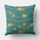 金ゴールドの航海のなパターン クッション (裏面)