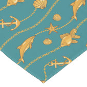 金ゴールドの航海のなパターン ショートテーブルランナー (コーナー)