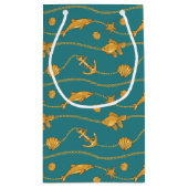 金ゴールドの航海のなパターン スモールペーパーバッグ (裏面)