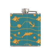金ゴールドの航海のなパターン フラスク (裏面)
