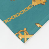 金ゴールドの航海のなパターン フリースブランケット (角)