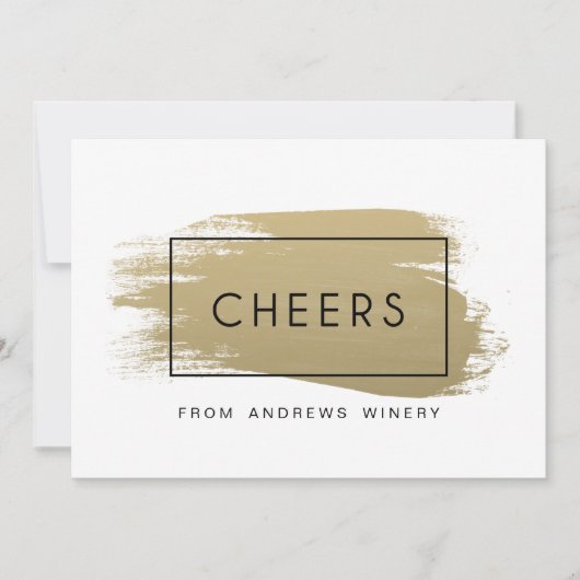 金ゴールドの色彩の鮮やかで企業のな休日 招待状 (正面)