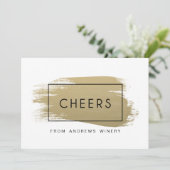 金ゴールドの色彩の鮮やかで企業のな休日 招待状 (スタンド正面)