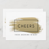 金ゴールドの色彩の鮮やかで企業のな休日 招待状 (正面/裏面)