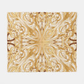 金ゴールドの色、装飾のシームレスなパターン。 フリースブランケット (正面(横))