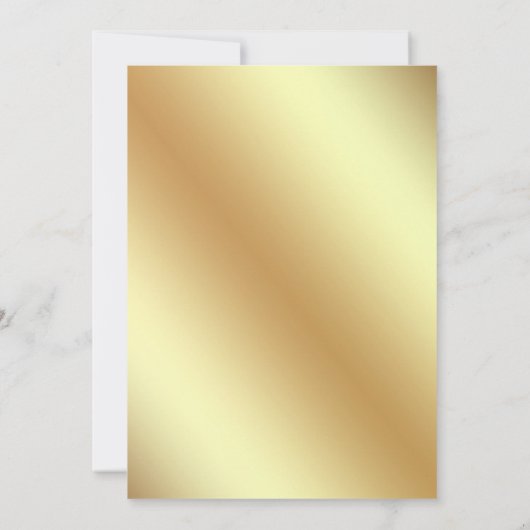 金ゴールドの花とストライプ セーブザデート (裏面)