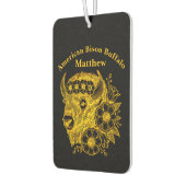 金ゴールドの花と葉で飾られたバイソン カーエアーフレッシュナー (左)