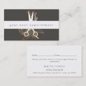 金ゴールドの花のサロンはロゴのアポイントメントを切ります 名刺 (正面/裏面)