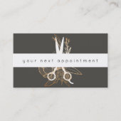 金ゴールドの花のサロンはロゴのアポイントメントを切ります 名刺 (正面)