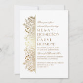 金ゴールドの花のベビーの呼吸エレガントなリハーサルの夕食 招待状 (正面)