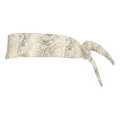 金ゴールドの花のペイズリーパターン タイヘッドバンド (回転90)