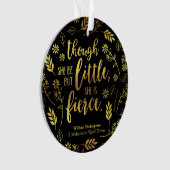 金ゴールドの花の小さくしかし激しいウィリアム・シェイクスピア オーナメント (正面)