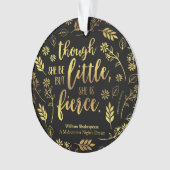 金ゴールドの花の小さくしかし激しいウィリアム・シェイクスピア オーナメント (正面)