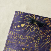 金ゴールドの花の曼荼羅および紙吹雪のイメージ ビーチタオル (インサイチュ)