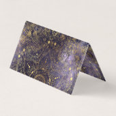 金ゴールドの花の曼荼羅および紙吹雪のイメージ 名刺 (裏面)