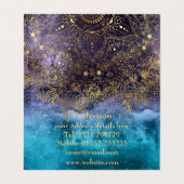 金ゴールドの花の曼荼羅および紙吹雪のイメージ 名刺 (内部フラット)