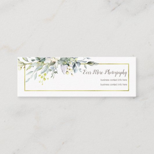 金ゴールドの花のBoho |の名刺|の写真撮影 スキニー名刺 (正面)