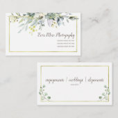 金ゴールドの花のBoho |の名刺|の写真撮影 名刺 (正面/裏面)