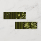 金ゴールドの花は縞で飾り、 スキニー名刺 (正面/裏面)