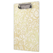 金ゴールドの花柄の葉パターン クリップボード (左)