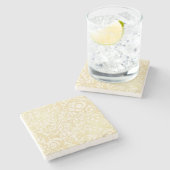 金ゴールドの花柄の葉パターン ストーンコースター (横)