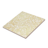 金ゴールドの花柄の葉パターン タイル (側面)