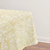 金ゴールドの花柄の葉パターン テーブルクロス (インサイチュ)