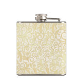 金ゴールドの花柄の葉パターン フラスク (裏面)