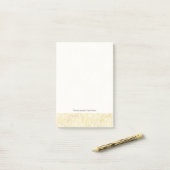 金ゴールドの花柄の葉パターン ポストイット (デスク上)