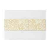 金ゴールドの花柄の葉パターン 招待状ベリーバンド (裏面例)