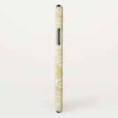 金ゴールドの花柄の葉パターン Case-Mate iPhoneケース (裏面/右)