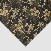 金ゴールドの花離れ真珠とブラックデコパージュ 薄葉紙 (詳細)