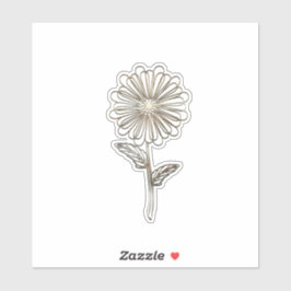 金ゴールドの花 シール