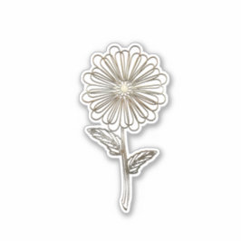 金ゴールドの花 シール