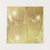 金ゴールドの花：豪華なヴィンテージ背景。 タペストリー (正面(横))