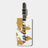 金ゴールドの荷物のラベルを探検して下さい ラゲッジタグ (正面縦)