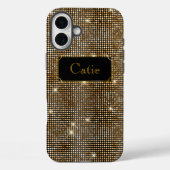 金ゴールドの華やかなシークンきらめくグドット Case-Mate iPhoneケース (裏面)