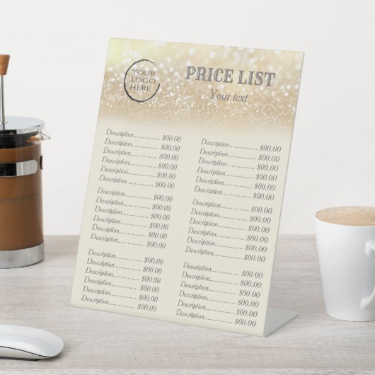 金ゴールドの華カスタムやかな豪華ロゴの価格リスト最も高い 台座サイン (インサイチュ)