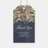 金ゴールドの葉ありがとう ギフトタグ (正面)