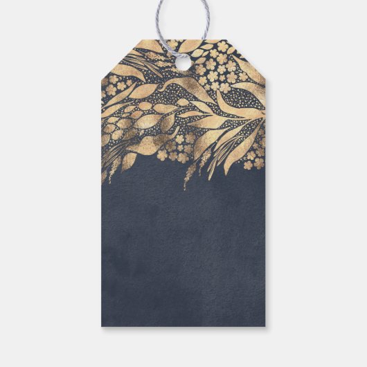 金ゴールドの葉ありがとう ギフトタグ (裏面)