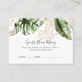 金ゴールドの葉がゲームカードの数を推測 名刺 (正面)