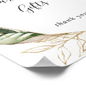 金ゴールドの葉のフローラカードとギフト ポスター (角)