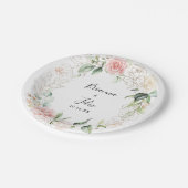 金ゴールドの葉のフローラ結婚のケーキ ペーパープレート (アングル)