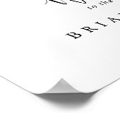 金ゴールドの葉のフローラ結婚の歓迎サイン ポスター (角)